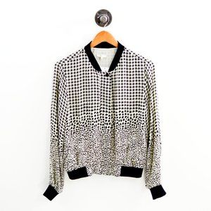 Joie Houndstooth Print Bomber Jacket #135-172